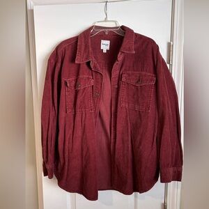 Kensie Women's Burgundy Corduroy Utility Jacket